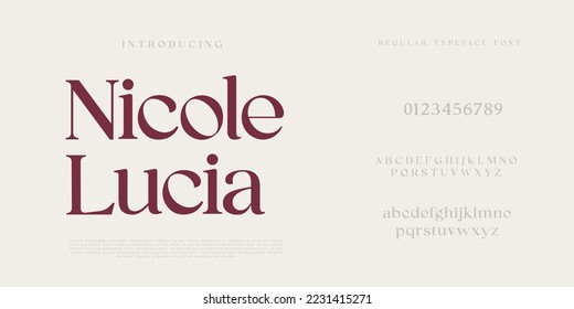 Elegant and modern serif alphabet font uppercase and numberfonts victorian typeface