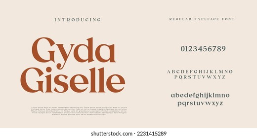 Elegant and modern serif alphabet font uppercase and numberfonts victorian typeface