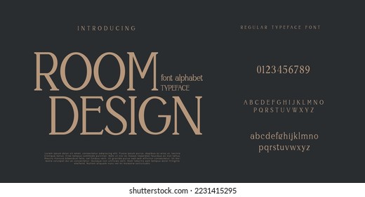 Elegant and modern serif alphabet font uppercase and numberfonts victorian typeface