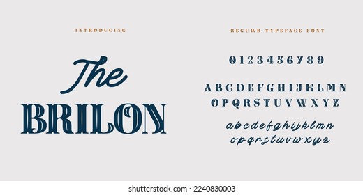 Elegant and modern serif alphabet letters font and number, modern serif fonts regular decorative vintage concepts