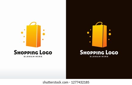 Elegant Modern Shopping Bag logo designs concept vector, Sales logo symbol icon vector