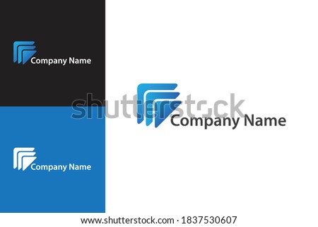 elegant modern simple logo arrow shape style, triple triangle layered element design vector
