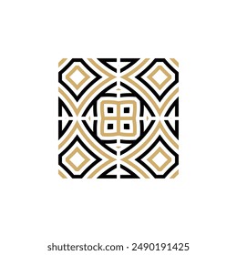 Elegant and modern square ornament tile logo