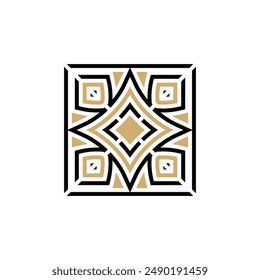 Elegant and modern square ornament tile logo