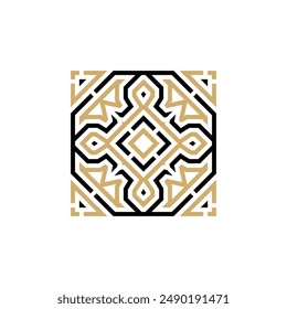 Elegant and modern square ornament tile logo