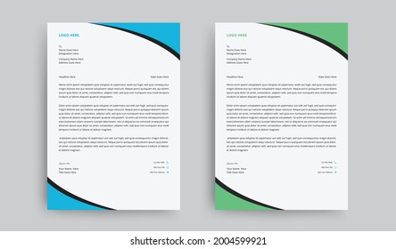 Elegant and Modern Style Business Letterhead Design Template With A4 Standard Sizes 
