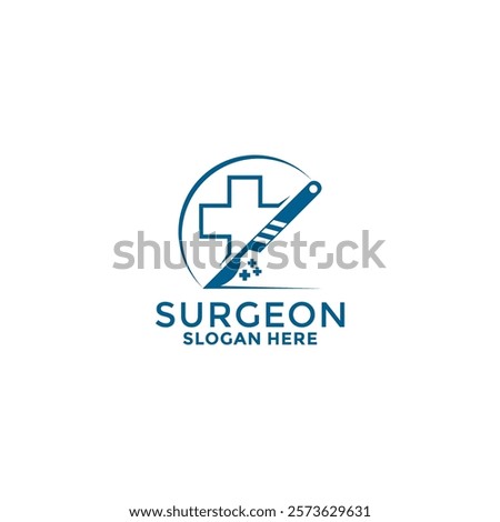 Elegant Modern Surgeon logo vector design, Medical surgical logo, Surgery department logo template