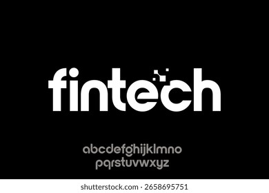Elegant and modern technology font logo design for financial business with digital touch. Symbolizes the innovative interface of banking.