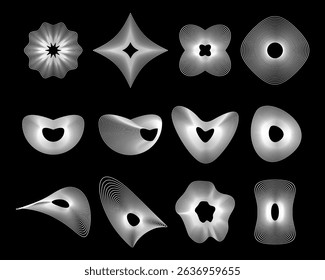 Elegant modern vector abstract  shapes. Emblem, symbol, frame. Isolated on the background. Unique  thin line style decoration for logo or brand.