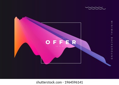 Elegant modern vector template with shapeless bright figure on the dark background and lettering special offer 