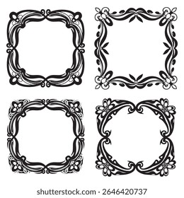 Elegant and Modern Vintage Decorative Floral Frames Vector Collection
