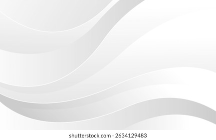 Elegant modern white and gray wave background. Minimalist abstract flow lines for modern business wallpaper, presentation, banner, cover, template design, website, and more