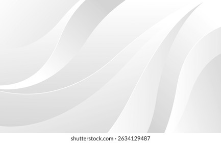 Elegant modern white and gray wave background. Minimalist abstract flow lines for modern business wallpaper, presentation, banner, cover, template design, website, and more