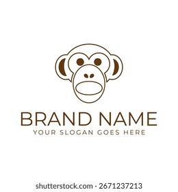 Elegant monkey head logo illustration design