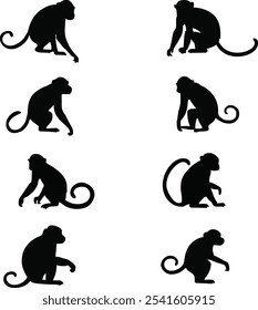 Elegant Monkey Silhouette Set Designs