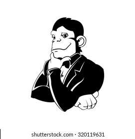 Elegant monkey in a tux