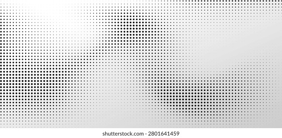 Elegant monochrome dotted texture with Halftone faded gradient texture, smooth tonal transition, abstract minimalist background.