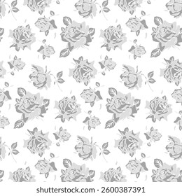 Elegant Monochrome Floral Pattern – Vintage-Inspired Roses