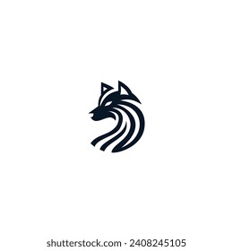 Elegant Monochrome Fox Emblem Representing Cleverness and Agility in a Minimalist Design