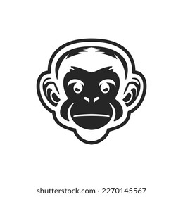 Elegantes monochrome Affenlogo, um Ihre Marke zu verfeinern!