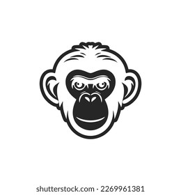 Elegant monochrome monkey vector logo for your brand's identity.