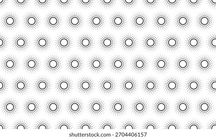Padrão monocromático elegante de círculos pontilhados.  Perfeito para fundos, design de site ou impressões têxteis.