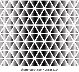 Elegant monochrome simple stripe triangle seamless pattern background vector.