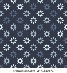 Elegant monochrome star seamless pattern. Vector illustration for print, fabric, cover, packaging, interior decor, blog decoration and other your projects.
