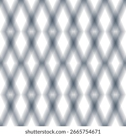 Elegant monochrome texture with overlapping fine lines creating a moiré effect. Pattern for textiles or wallpaper. Abstract linear background with a sophisticated grid of diamonds. Geometric design