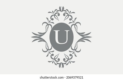 Elegant monogram with alphabet letter U. Logo icon for business. Exquisite corporate branding and design for luxury goods and company