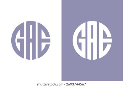Diseño monográfico elegante con iniciales circulares GHE para proyectos de marca modernos y creación de logotipos