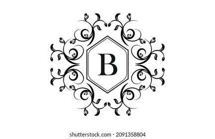 Elegante diseño de monograma con letra B para el logotipo del restaurante, boutique, emblema, joyería, negocios.