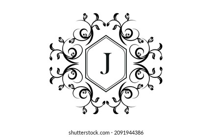 Elegant monogram design with letter J for restaurant logo, boutique, emblem, jewelry, business.