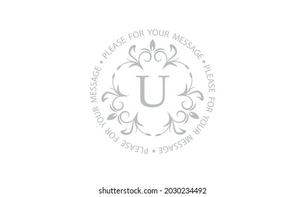 Elegant monogram design with letter U. Branded logo of restaurant, hotel, company, business.