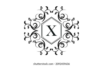 Elegante diseño de monograma con letra X para el logo del restaurante, boutique, emblema, joyería, negocios.