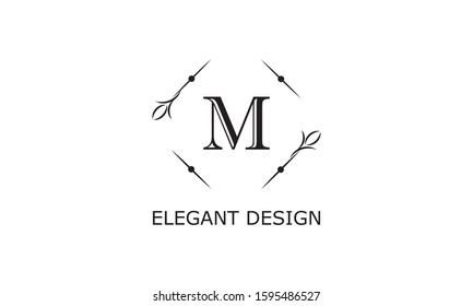 Elegant monogram design on a white background. Floral logo.