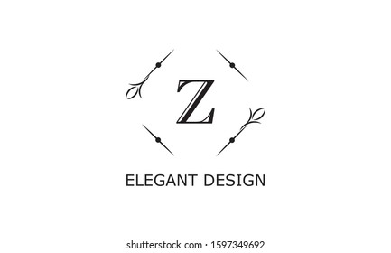 Elegant monogram design on a white background. Floral logo.