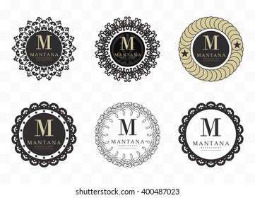 Elegant monogram design template. Calligraphic vintage ornament. Can be used for label and invitation design .Business sign, monogram identity for restaurant, boutique, cafe, hotel, heraldic, jewelry.