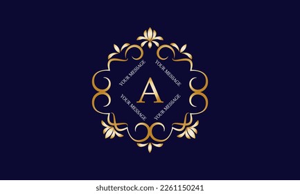 Elegant monogram design template with initial letter A. Luxury elegant ornament logo for restaurant, boutique, hotel, fashion, business.