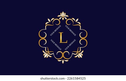 Elegant monogram design template with initial letter L. Luxury elegant ornament logo for restaurant, boutique, hotel, fashion, business.