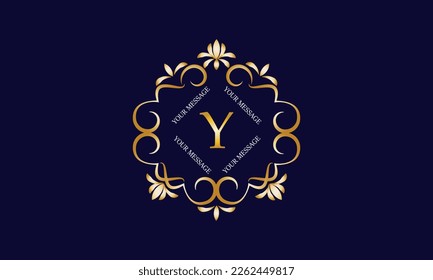 Elegant monogram design template with initial letter Y. Luxury elegant ornament logo for restaurant, boutique, hotel, fashion, business.