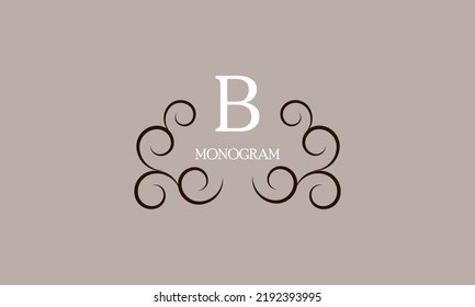 Elegant Monogram Design Template Letter B Stock Vector (Royalty Free ...