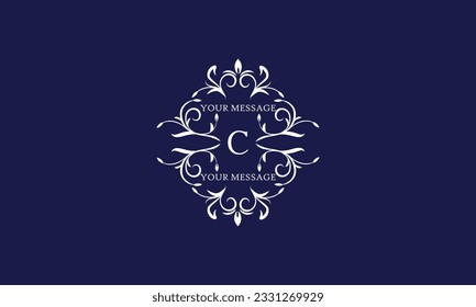 Elegant monogram design template with letter C. Vector logo illustration.