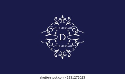 Elegant monogram design template with letter D. Vector logo illustration.
