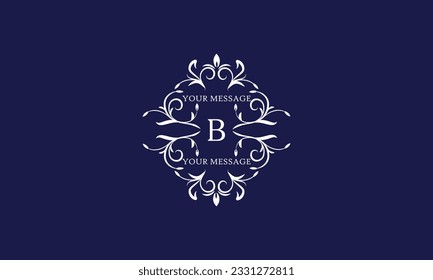 Elegant monogram design template with letter B. Vector logo illustration.