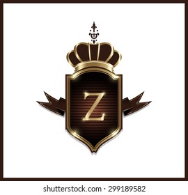 Elegant monogram design template with letter Z. Vector illustration.