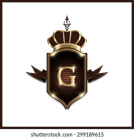 Elegant monogram design template with letter G. Vector illustration.