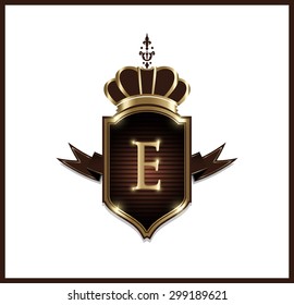 Elegant monogram design template with letter E. Vector illustration.
