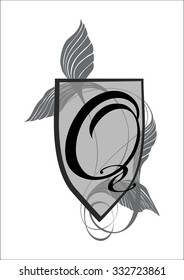 Elegant monogram design template with letter Q. Vector illustration.
