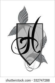 Elegant monogram design template with letter V. Vector illustration.